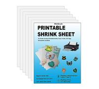 Printable Shrink Plastic Sheets, Shrink Films Papers for Kids Creative Craft, 6 Glossy White Sheets 8.3 x 11.7 inch for Inkjet Printer