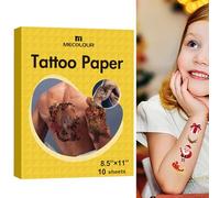 Printable Temporary Tattoo Paper for Laser/Inkjet Printer - 8.5"X11"-10 sets DIY Personalized Image Transfer Sheet for skin, Halloween, New Year