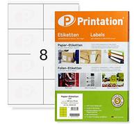 Printation Sticky Labels 105 x 70 mm - 200 Labels Stickers, 8 Per Page, 25 Sheets A4 Sticker Paper, Universal Multi-Purpose, Self Adhesive, Printable, Blank for Laser & Inkjet Printer - 105x70 2x4