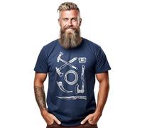 PrintBar 020 Axes Knives Ring Viking t-Shirt - Funny and Fierce! Unleash Your Inner Warrior and Conquer The World with Style. Valhalla Awaits! Navy