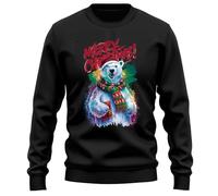 PrintBar 368 Polar Bear Sweatshirt - Hilariously Cozy! Unisex Design for Chilly Nights & Bear-y Merry Moments! Black