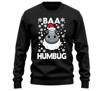 PrintBar Baa Humbug Xmas Sweatshirt - Bah Humbug with a Twist! Funny Sheep in Santa Hat, Unisex, Perfect for Grumpy Holiday Cheer!