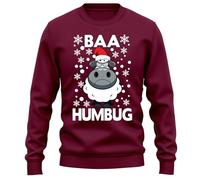 PrintBar Baa Humbug Xmas Sweatshirt - Bah Humbug with a Twist! Funny Sheep in Santa Hat, Unisex, Perfect for Grumpy Holiday Cheer!