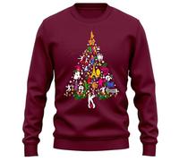 PrintBar Broadway Musical Theatre Christmas Tree Sweatshirt - Jingle All the Way! Unisex, Funny & Festive! Perfect for drama queens and holiday cheer! Burgundy