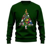 PrintBar Broadway Musical Theatre Christmas Tree Sweatshirt - Jingle All the Way! Unisex, Funny & Festive! Perfect for drama queens and holiday cheer! Green