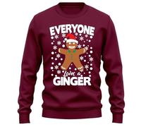PrintBar Everyone Loves a Ginger Christmas Sweatshirt - Festive & Funny! 100% Cotton, Unisex Design, Perfect for Holiday Cheer & Sweet Treats! Burgundy