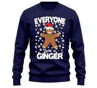 PrintBar Everyone Loves a Ginger Christmas Sweatshirt - Festive & Funny! 100% Cotton, Unisex Design, Perfect for Holiday Cheer & Sweet Treats! Navy