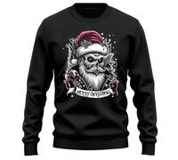 PrintBar Goth Christmas Santa Sweatshirt - Jolly Yet Jaded! Unisex Design, Perfect for Holiday Haters and Fans of Spooky Cheer! Black
