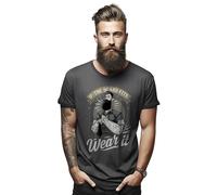 PrintBar If The Beard Fits...Wear It! Funny t-Shirt for Bearded Men. 100% Cotton, Unisex Printed Design. Embrace Your Beard and Unleash The Bearded Charm! Charcoal