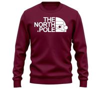 PrintBar North Pole's New Santa Face Sweatshirt - Ho Ho Hilarious! Unisex Design, 80% Cotton, Perfect for Holiday Shenanigans and Christmas Cheer! Burgundy