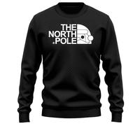 PrintBar North Pole's New Santa Face Sweatshirt - Ho Ho Hilarious! Unisex Design, 80% Cotton, Perfect for Holiday Shenanigans and Christmas Cheer! Black
