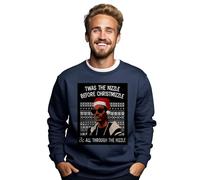 PrintBar The Nizzle Before Chrismizzle Snoop Funny & Festive Unisex Snoop Sweatshirt - Perfect For Spreading Santa Vibes. Navy