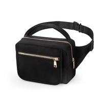 printe Small Diaper Bag with Portable Changing Pad, Crossbody Diaper Bag Fanny Pack with Wipes Pocket, Women Waist Bag for Travel, Stroller Diaper Bag, Black Large