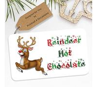 Printed 4 Occasions Reindeer Hot Chocolate 21x Christmas Stickers Labels (Reindeer Hot Chocolate - no rhyme), 63.5x38mm