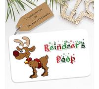 Printed 4 Occasions Reindeer Poop 21x Christmas Stickers Labels (Reindeer Poop - no rhyme), 63.5x38mm