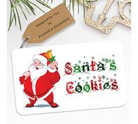 Printed 4 Occasions Santa's Cookies 21x Christmas Stickers Labels (Santa's Cookies - no rhyme), 63.5x38mm