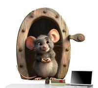 Printed Animal Mice - Cute Mice in The Wall Stickers - Adhesive Mice in Decal, Animal Peel and Stick, Fun for Kids Room, Nursery, Bedroom Living Room, Indoor