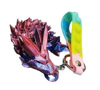 Printed Articulated Dragon Keychain - Printed Dragon Chinese Keychain - Crystal Keychain, Dragon Statue Figurine Keyring, Rainbow Pearlescent Colors For Keys Ornament Decor