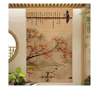 Printed Bamboo Roller Blind, Light Filtering Privacy Protection Partition Curtains Decorative Teahouse Restaurant Breathable Blackout Liftable Printed Bamboo Roller Blind For Window, Doors (Color : A
