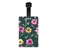 Printed Beautiful Purple Flowers Luggage tag Hanger, Easy to Identify, Easy to Hang, Suitable for suitcases, Backpacks and Handbags