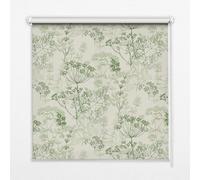 Printed Blackout Window Blind 110x140 cm | Green Plants | 100% Light Blocking Roller Shade | Total Darkness | Chain Control | Bedroom Nursery Home Cinema Office | Easy Fit | Sleep