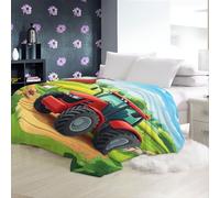 Printed Blanket Green Flannel Throw Blanket Lightweight for Couch Sofa Bed Office Printed Blankets Farm Landscape Tractor Throws Sherpa Blanket Bed Blanket For All Season Single