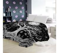 Printed Blanket Line Art Tree Of Life King Flannel Throw Blanket Lightweight for Couch Sofa Bed Office Printed Blankets Throws Black And White Sherpa Blanket Bed Blanket For All Season