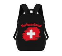 Printed Book Bags Switzerland Flag Schools Backpack Polyester Rucksack for Camping, Hiking, Work, 42X32X14Cm