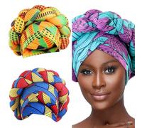 Printed Braid Headbands High Skull African Hairband Twisted Hair Bands Nigeria Ethnic Headscarf For Wedding Theme Event