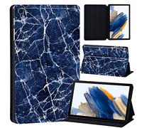 Printed Case for Samsung Galaxy Tab A8 10.5 Inch 2022 (SM-X200/X205/X207), Slim Lightweight Protective Hard Cover Trifold Stand Cover with Auto Sleep/Wake for Galaxy Tab A8(white vein in blue marble)