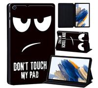 Printed Case for Samsung Galaxy Tab A8 10.5 Inch 2022 (SM-X200/X205/X207), Slim Lightweight Protective Hard Cover Trifold Stand Cover with Auto Sleep/Wake for Galaxy Tab A8 (don't touch my pad)