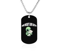 Printed Cats Who Doesn'T Love Cats Dog Tag Necklace Stainless Steel Plated Pendant Memorial Jewelry Gift for Men Women