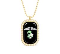 Printed Cats Who Doesn't Love Cats Pendant Necklace Fashion Jewelry Square Pendant with White Drill Border One Size