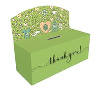 Printed Charity Collection Box - Donations (Green) (Pack of 4)