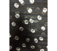 Printed Chiffon Soft Touch Sheer Stripe Fabric | Floral Print Dressmaking Sarong/Kimono Fabric | Sold by The Metre | by Tia Knight (Ditsy Daisies, CHF231 BKIV)