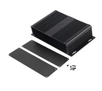Printed Circuit Board Instrument Aluminum Cooling Box DIY Electronic Project Enclosure Case Aluminum Alloy Split Type Design Sandblasted Black 54x204x120mm for Heat Dissipating