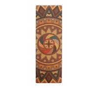 Printed Cork Non Slip Thick Yoga Mat for Travel Pilates Workout for Summer Exercise