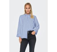 Printed Cotton Blouse Navy Blue