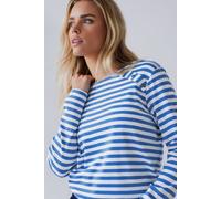 Printed Long Sleeve Cotton T-Shirt M&Co Blue 16