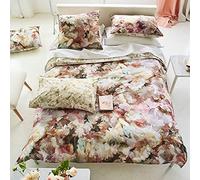 Printed Cotton Percale Duvet Cover, 260 cm x 240 cm, Pink, Day Flowers