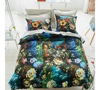 Printed Cotton Satin Duvet Cover, Minakari Cobalt, 140 x 200 cm, Designers Guild
