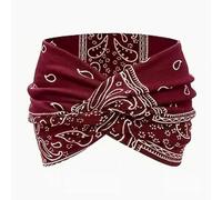 Printed Cross Yoga Headband, Wide Elastic Hair Band,Non Slip Soft Fabric Hair Accessories for Women (#2, One Size)