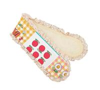 Printed Decorative Grip Pad for Bangs and Flyaway Hair Styling, E | Scalloped Lace-Look Trim Detail, Direct Placement Over Bangs, Decorative Accent for Routine Hair Styling Use