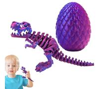 Printed Dinosaur Egg, Articulated Fidget Sculpture for Stress Relief Creative Desk Play | PLA Polymer Gear Mechanism Flexible Joint Ornament Display Home Office Decoration
