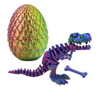 Printed Dinosaur Egg, Articulated Fidget Sculpture for Stress Relief Creative Desk Play | PLA Polymer Gear Mechanism Flexible Joint Ornament Display Home Office Decoration