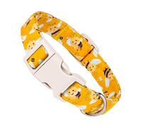 Printed, Dog Collars, Bee Print Dog Neck Collar - Bright Yellow Colour Decoration Accessory for Walking, Daily Use, Outdoor Activities