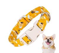 Printed, Dog Collars - Soft Bee Print Neck Collar,Safety Buckle Design Collar Decoration for Outdoor Activities, Daily Use,