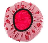 Printed Double Layer Shower Cap Satin Lined Hair Cover | EVA and Satin Build, Cute Snowflake Print, for Curly Styles and Dye Prep, Reusable Packable Design