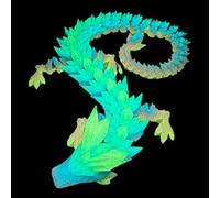 Printed Dragon | Articulated Dragon | Crystal Dragon Printed | Printed Rainbow Luminouss Dragon | 11.8inch Christmas Joint Mobility Halloween Decoration Ornament For Home Desktop Decor
