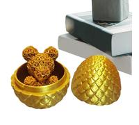 Printed Dragon in Egg - Full Motion Crystal with Flexible Joints 3D Egg | Easter Toy Desk Toy Fidget Basket Filler for Car Dashboard Bedside Table Height Approx